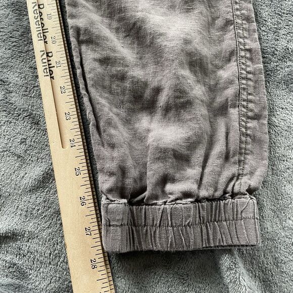 C&C Cargo Pants Womens Large Grey Linen Beach Coastal Lagenlook Pull On Jogger - Picture 9 of 10